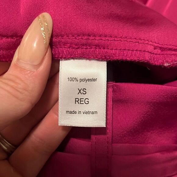 Women's Pink Elastic Waist Belted Pleated Wide Leg Pants NWT - Picture 9 of 9